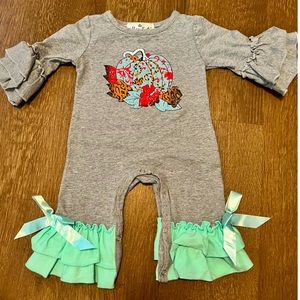 NWT 3-6M Fall Pumpkin Boutique Outfit